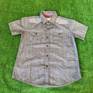 Craft + Flow Button Up Short Sleeve 2-Pockets Heather Gray Casual Shirt Size 7
